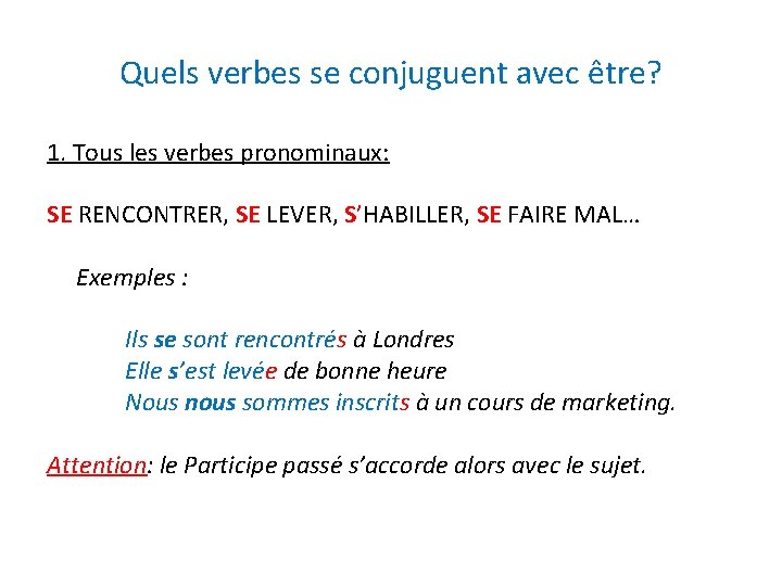 Le pass compos EMPLOI Le pass compos est