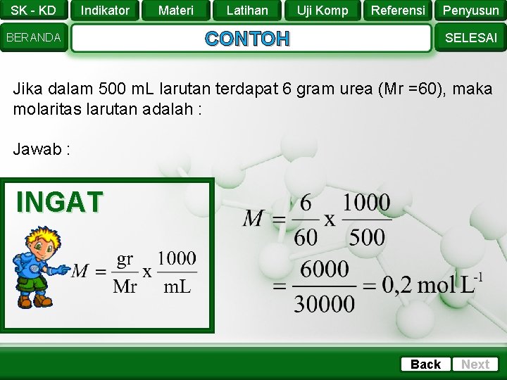 SK - KD Indikator BERANDA Materi Latihan Uji Komp Referensi CONTOH Penyusun SELESAI Jika