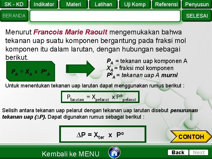 SK - KD Indikator Materi Latihan Uji Komp Referensi Penyusun SELESAI BERANDA Menurut Francois