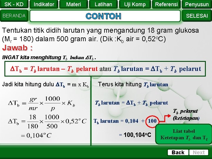 SK - KD BERANDA Indikator Materi Latihan Uji Komp Referensi CONTOH Penyusun SELESAI Tentukan