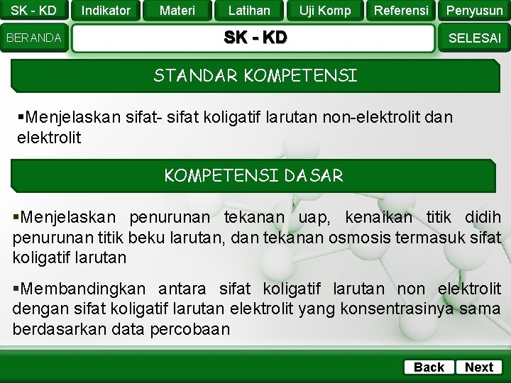 SK - KD BERANDA Indikator Materi Latihan Uji Komp Referensi SK - KD Penyusun