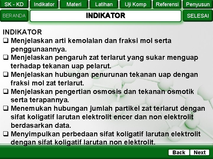 SK - KD BERANDA Indikator Materi Latihan Uji Komp Referensi INDIKATOR Penyusun SELESAI INDIKATOR