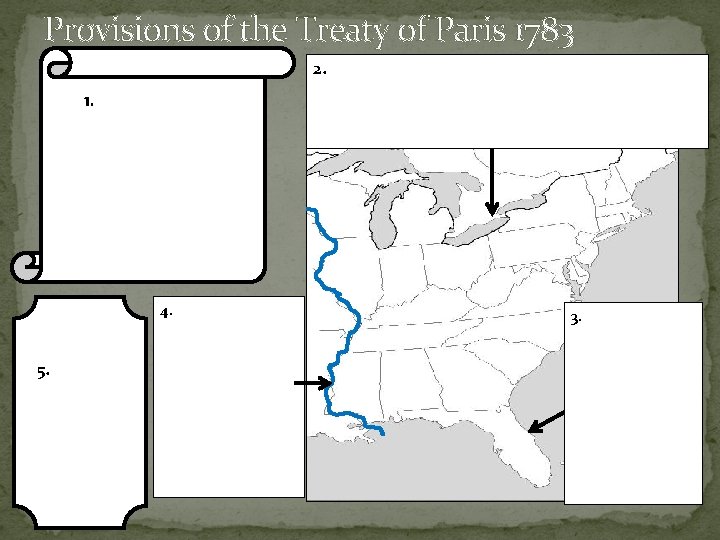 Provisions of the Treaty of Paris 1783 2. 1. 4. 5. 3. 
