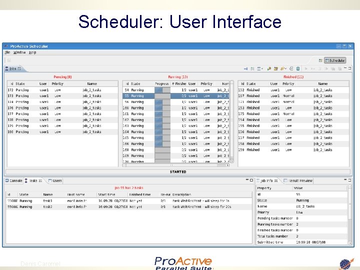 Scheduler: User Interface 31 Denis Caromel 