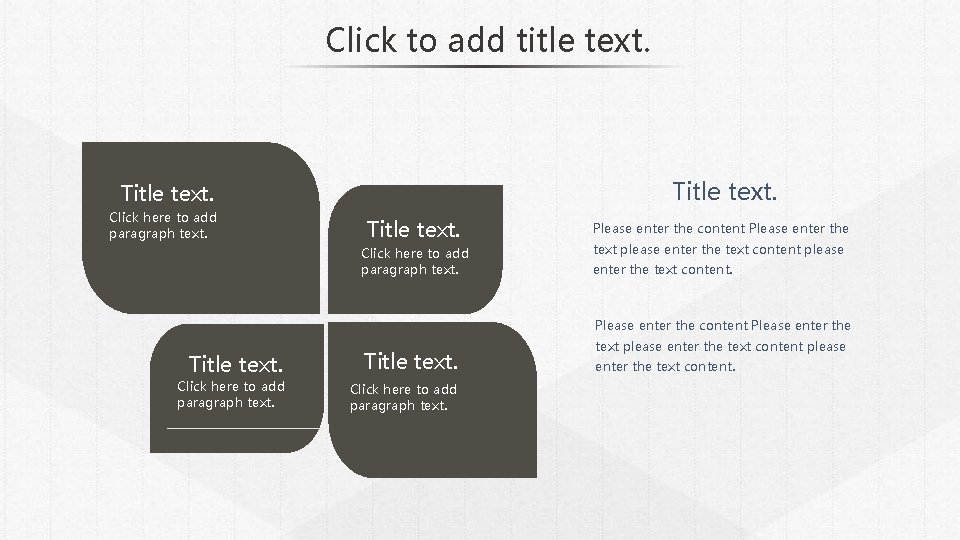 Click to add title text. Title text. Click here to add paragraph text. Please