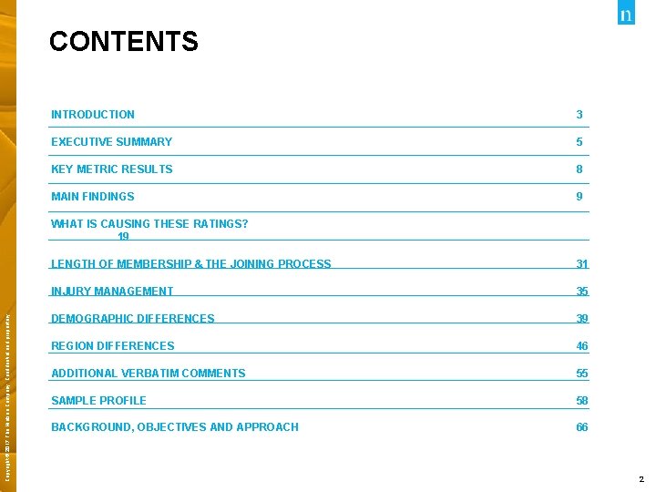 CONTENTS INTRODUCTION 3 EXECUTIVE SUMMARY 5 KEY METRIC RESULTS 8 MAIN FINDINGS 9 Copyright