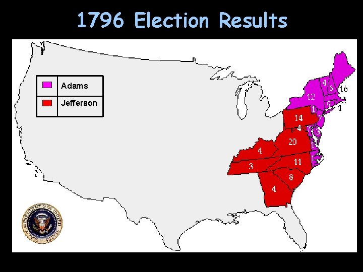 1796 Election Results Adams Jefferson 