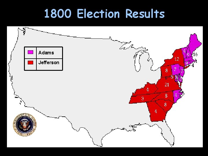 1800 Election Results Adams Jefferson 