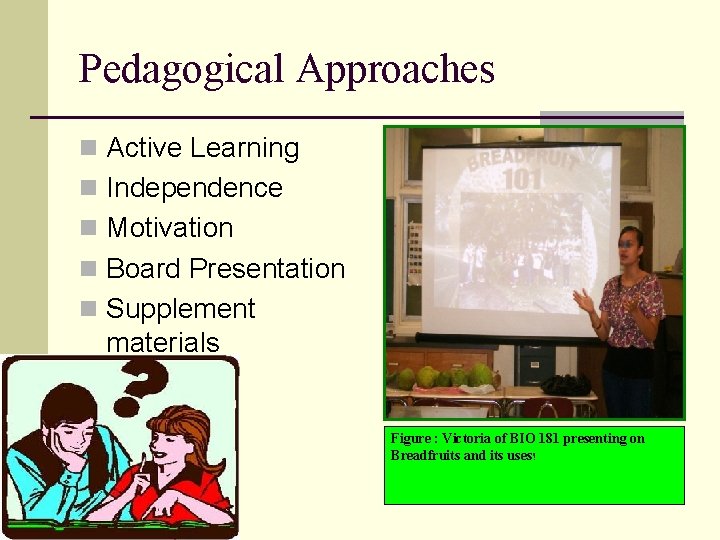 Pedagogical Approaches n Active Learning n Independence n Motivation n Board Presentation n Supplement