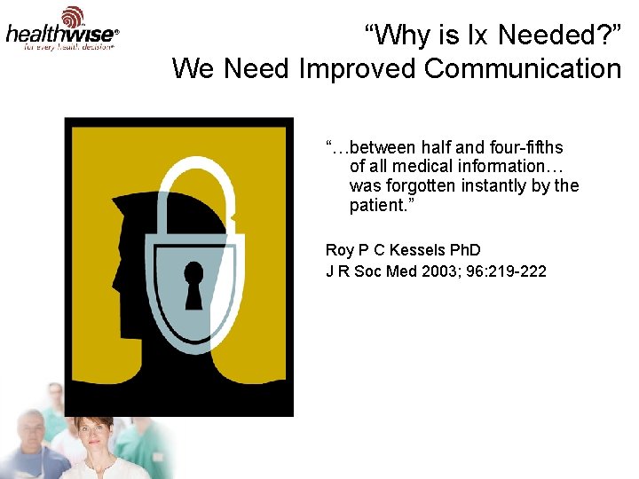 “Why is Ix Needed? ” We Need Improved Communication “…between half and four-fifths of