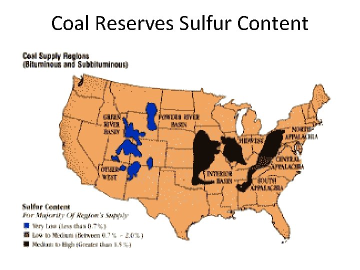 Coal Reserves Sulfur Content 