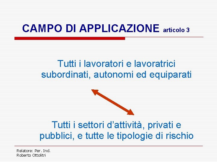 CAMPO DI APPLICAZIONE articolo 3 Tutti i lavoratori e lavoratrici subordinati, autonomi ed equiparati