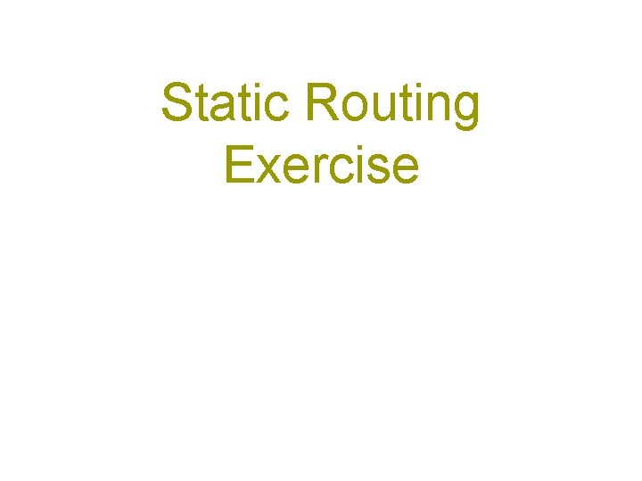 Static Routing Exercise 