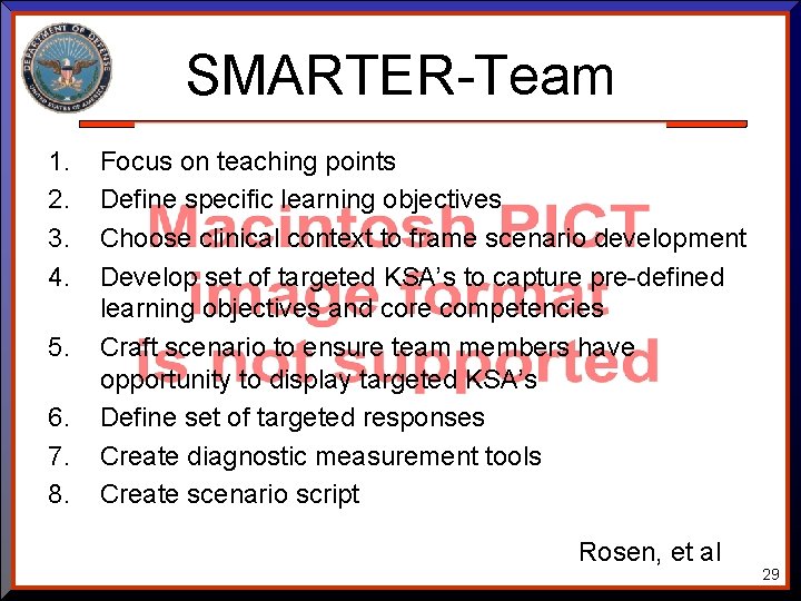SMARTER-Team 1. 2. 3. 4. 5. 6. 7. 8. Focus on teaching points Define SMARTER-Team 1. 2. 3. 4. 5. 6. 7. 8. Focus on teaching points Define