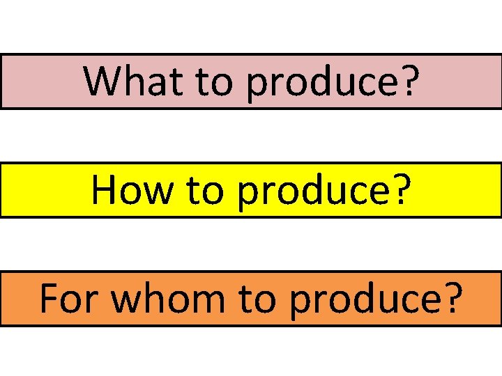 What to produce? How to produce? For whom to produce? 