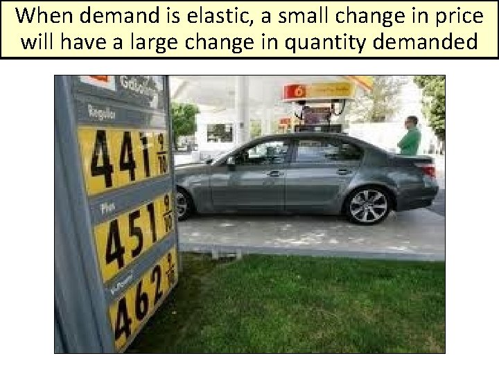 When demand is elastic, a small change in price will have a large change