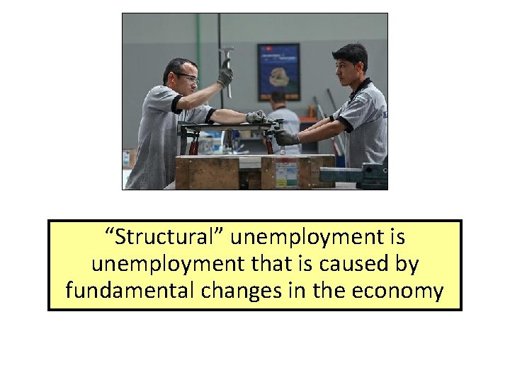“Structural” unemployment is unemployment that is caused by fundamental changes in the economy 