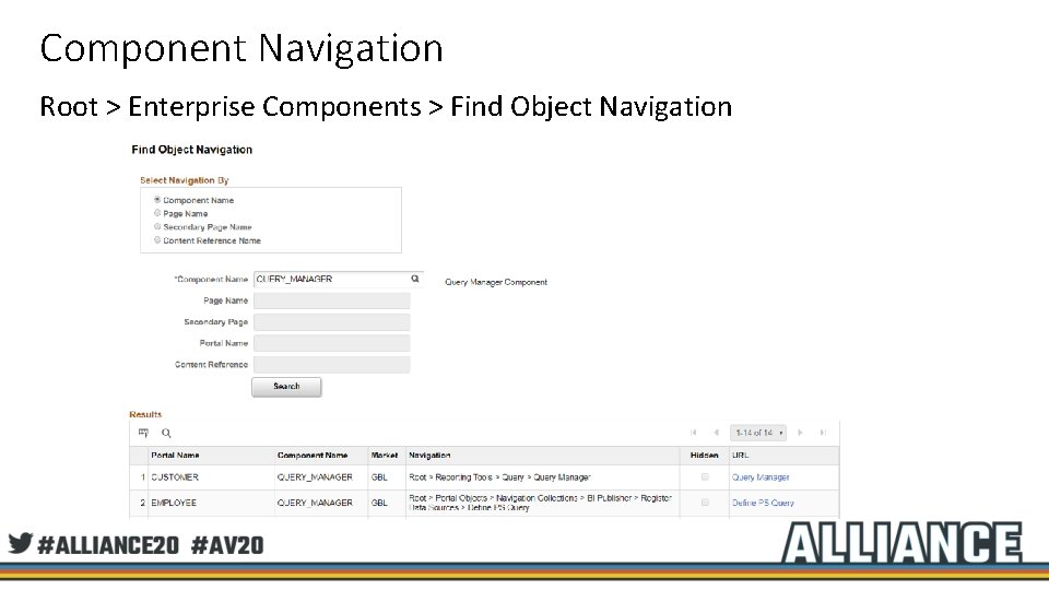 Component Navigation Root > Enterprise Components > Find Object Navigation 