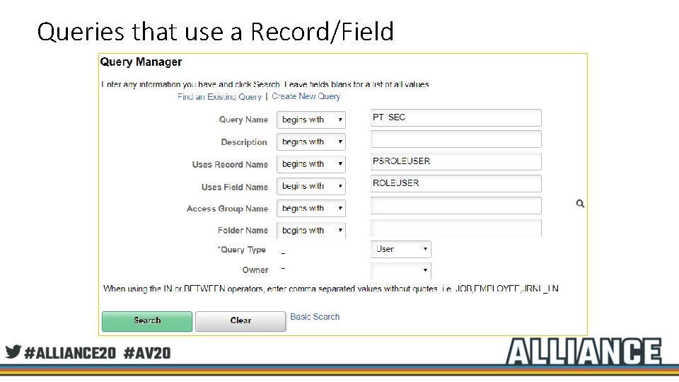 Queries that use a Record/Field 