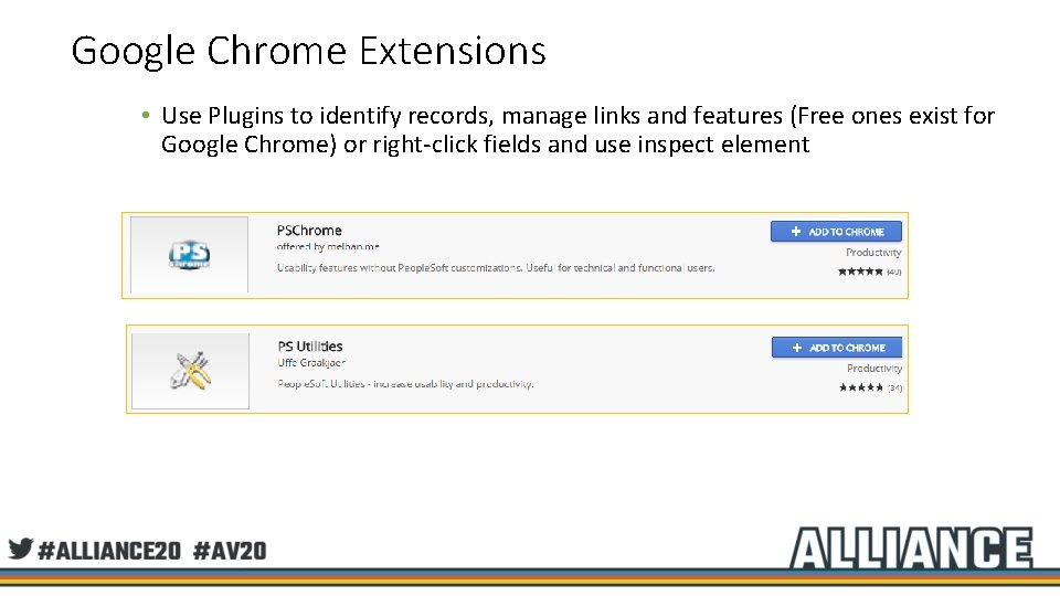 Google Chrome Extensions • Use Plugins to identify records, manage links and features (Free