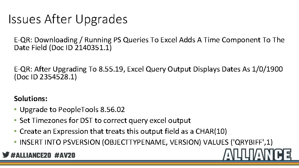 Issues After Upgrades E-QR: Downloading / Running PS Queries To Excel Adds A Time