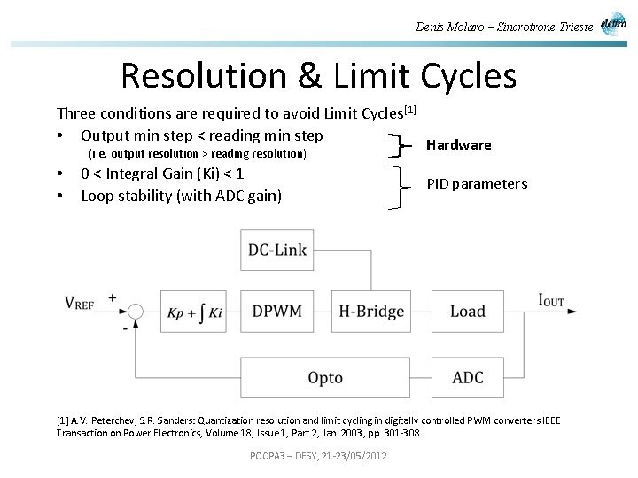 Denis Molaro – Sincrotrone Trieste Resolution & Limit Cycles Three conditions are required to