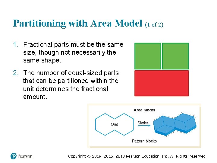 Partitioning with Area Model (1 of 2) 1. Fractional parts must be the same