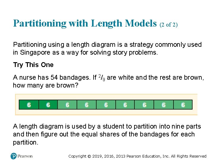 Partitioning with Length Models (2 of 2) Partitioning using a length diagram is a