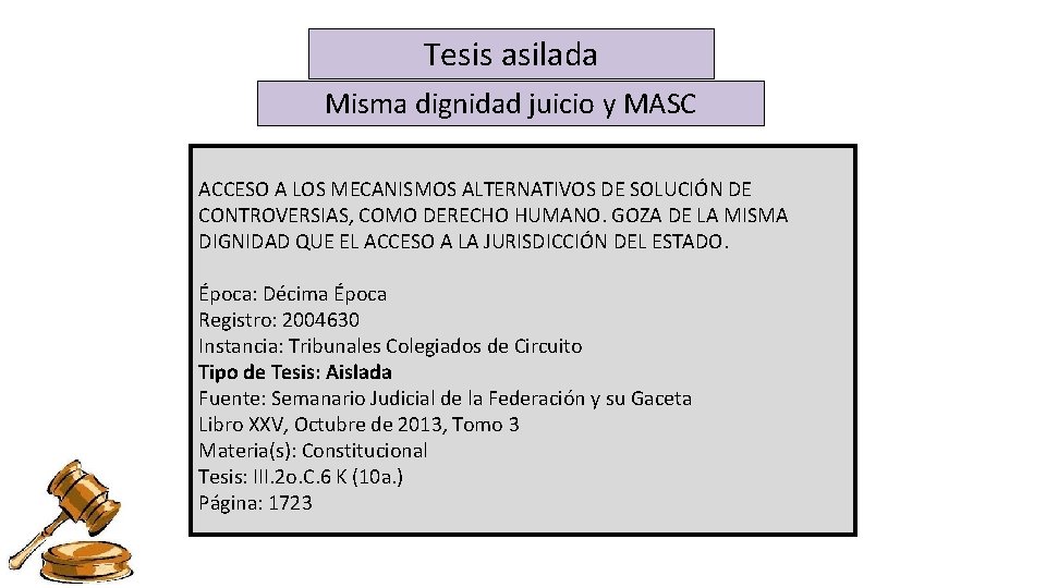 Tesis asilada Misma dignidad juicio y MASC ACCESO A LOS MECANISMOS ALTERNATIVOS DE SOLUCIÓN