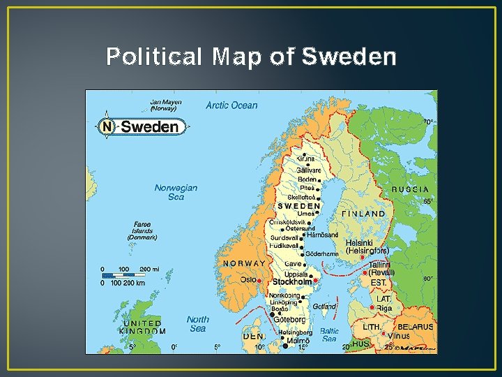 Political Map of Sweden 