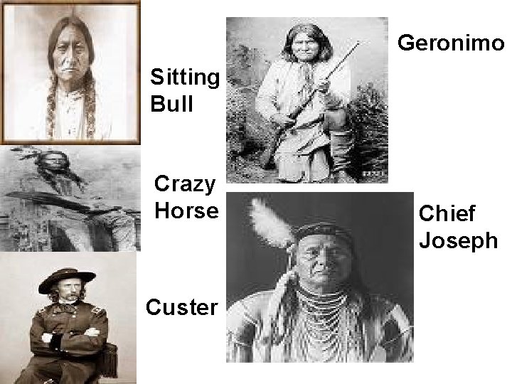 Geronimo Sitting Bull Crazy Horse Custer Chief Joseph 