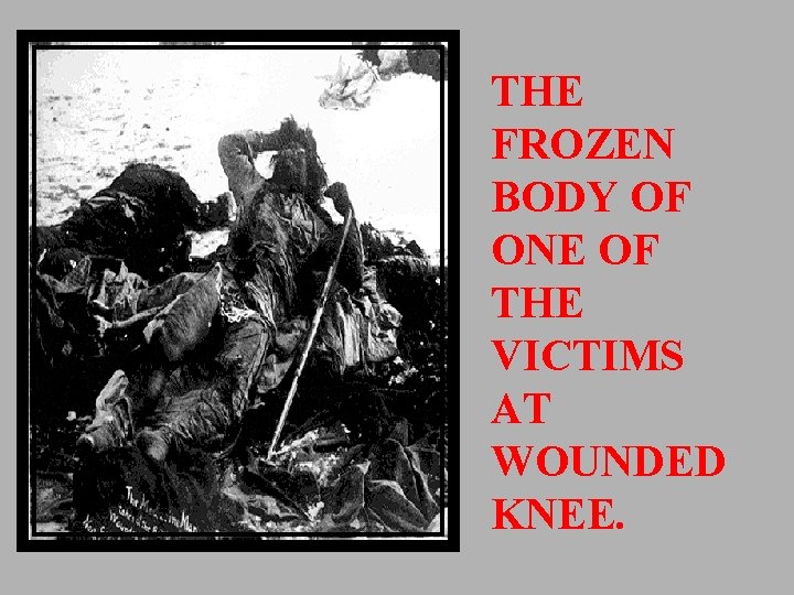THE FROZEN BODY OF ONE OF THE VICTIMS AT WOUNDED KNEE. 