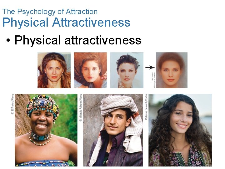 The Psychology of Attraction Physical Attractiveness • Physical attractiveness 