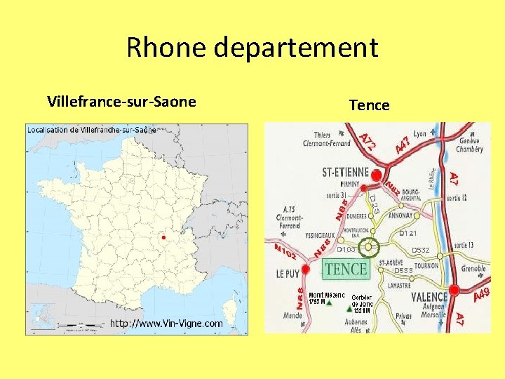 Rhone departement Villefrance-sur-Saone Tence 