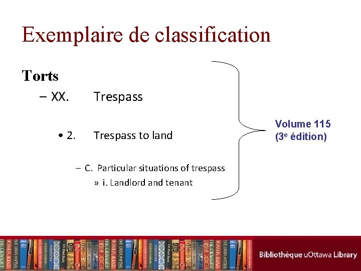 Exemplaire de classification Torts – XX. Trespass • 2. Trespass to land – C.