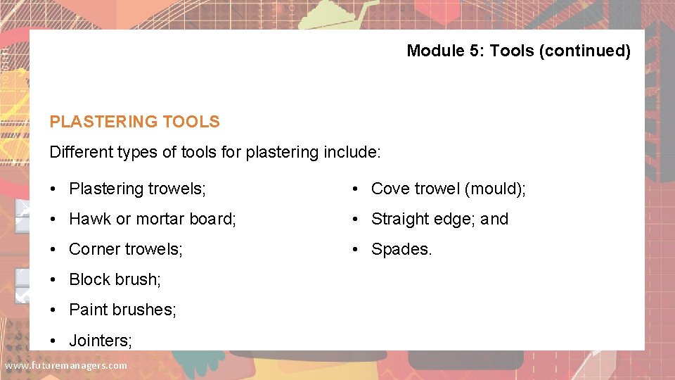 Bricklaying and Plastering Theory N 1 Module 1