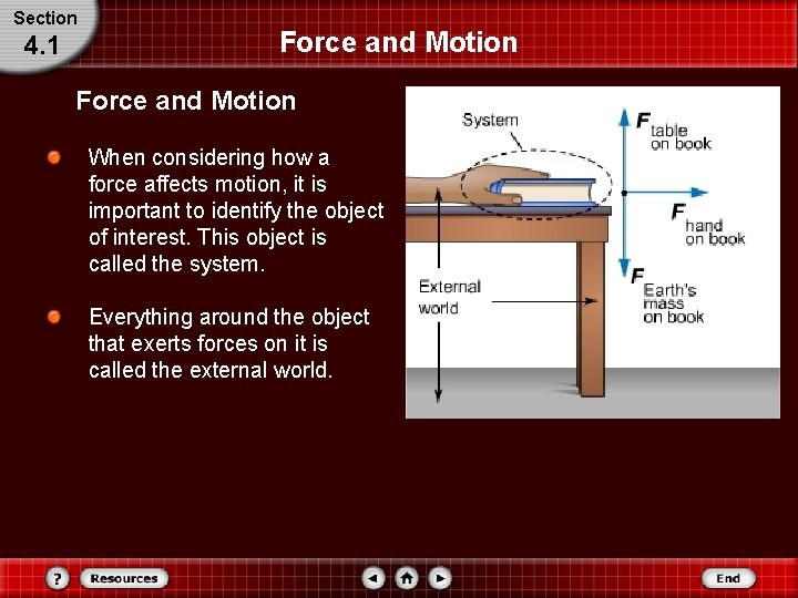 Section 4. 1 Force and Motion When considering how a force affects motion, it