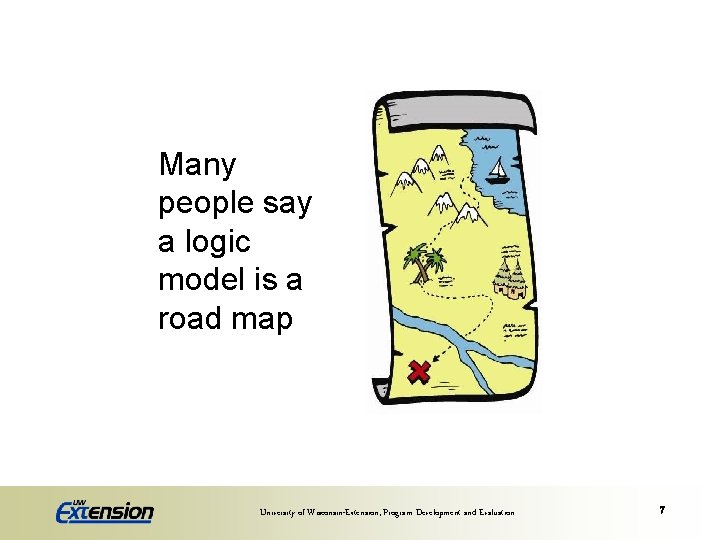 Many people say a logic model is a road map University of Wisconsin-Extension, Program