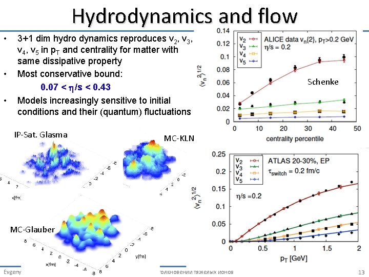 Hydrodynamics and flow • • • 3+1 dim hydro dynamics reproduces v 2, v