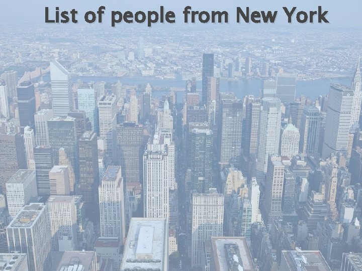 List of people from New York 