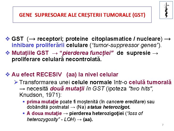 U. M. F IAŞI GENE SUPRESOARE ALE CREȘTERII TUMORALE (GST) v GST (→ receptori;