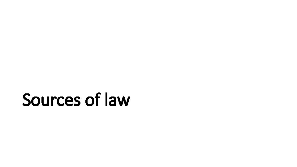 Sources of law 