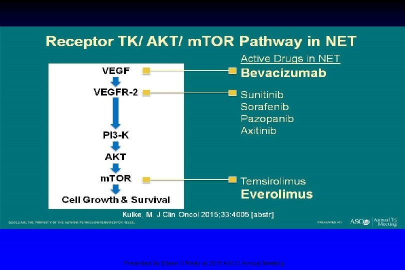 Receptor TK/ AKT/ m. TOR Pathway in NET Presented By Eileen O'Reilly at 2015