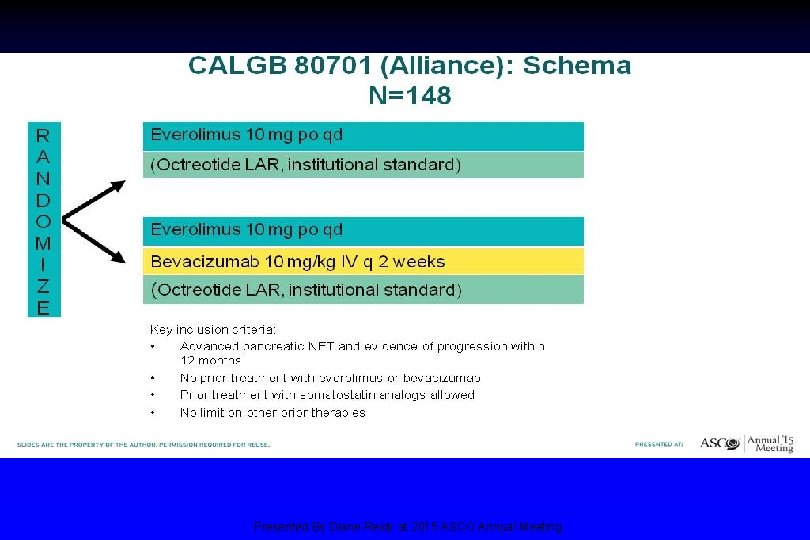 CALGB 80701 (Alliance): Schema N=148 Presented By Diane Reidy at 2015 ASCO Annual Meeting