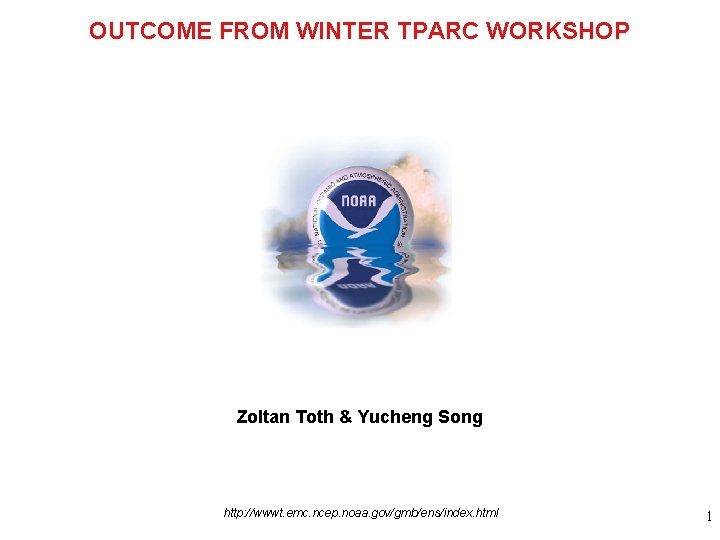 OUTCOME FROM WINTER TPARC WORKSHOP Zoltan Toth & Yucheng Song http: //wwwt. emc. ncep.