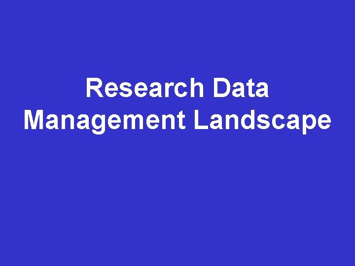 Data Management Data Research Management Data Planning Management Planning Landscape 