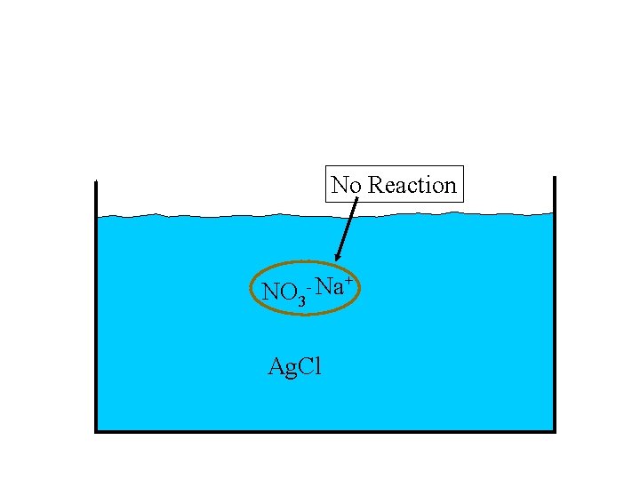 No Reaction NO 3 - Na+ Ag. Cl 