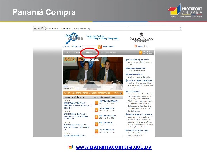 Panamá Compra www. panamacompra. gob. pa 