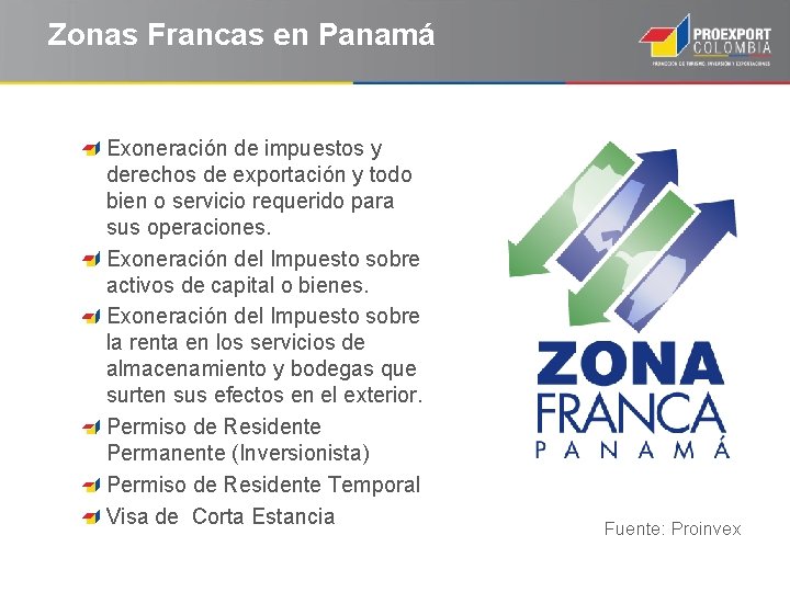 Zonas Francas en Panamá Exoneración de impuestos y derechos de exportación y todo bien