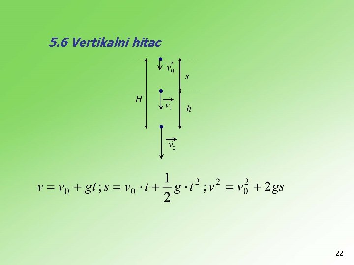 5. 6 Vertikalni hitac 22 